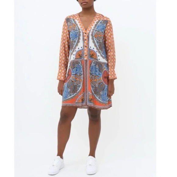 Sandro Paris Paisley Scarf Dress, size 34 - Picture 2 of 12